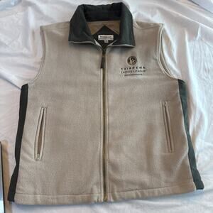 Monterey Club Fleece Vest Women's M Full Zip Cream Green Chippewa Ladies League